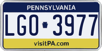 PA license plate LGO3977