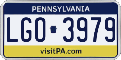 PA license plate LGO3979