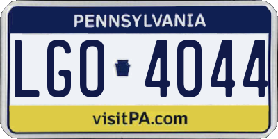PA license plate LGO4044