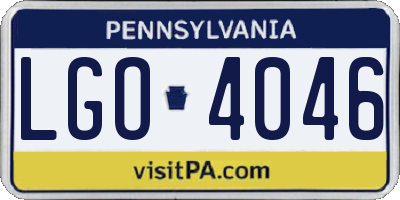 PA license plate LGO4046