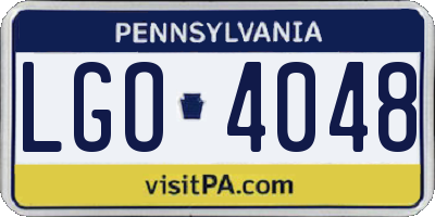 PA license plate LGO4048