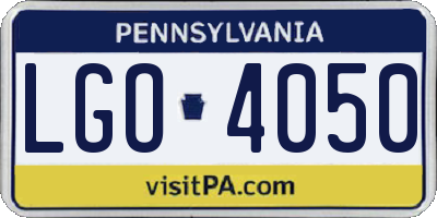 PA license plate LGO4050