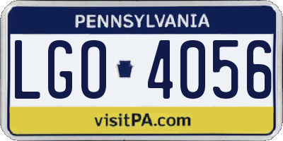 PA license plate LGO4056
