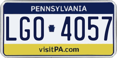 PA license plate LGO4057