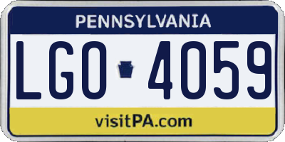 PA license plate LGO4059