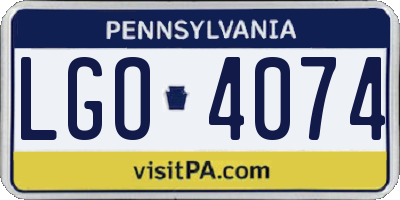 PA license plate LGO4074