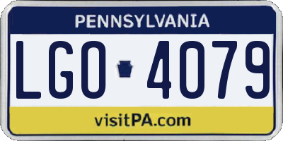 PA license plate LGO4079