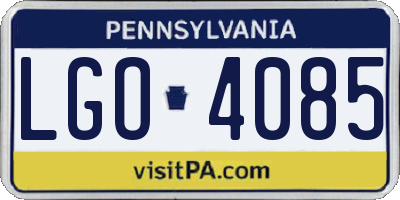 PA license plate LGO4085