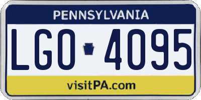 PA license plate LGO4095