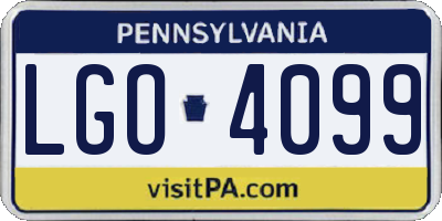 PA license plate LGO4099