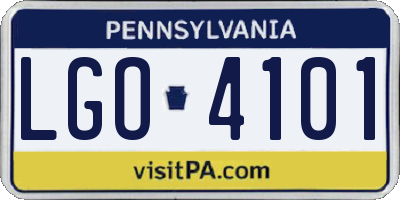 PA license plate LGO4101