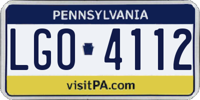 PA license plate LGO4112
