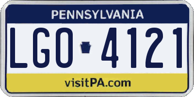 PA license plate LGO4121