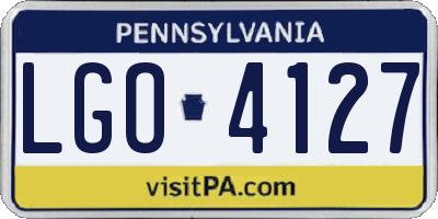 PA license plate LGO4127