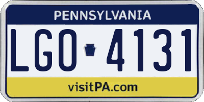 PA license plate LGO4131