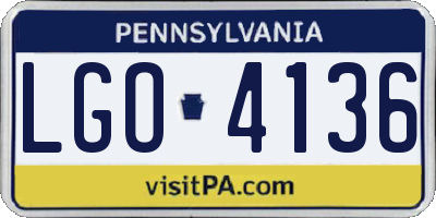 PA license plate LGO4136