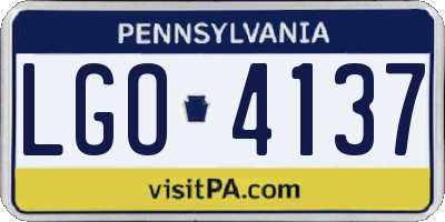 PA license plate LGO4137