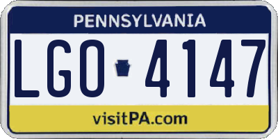 PA license plate LGO4147