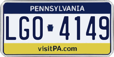 PA license plate LGO4149