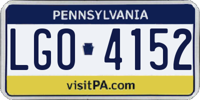 PA license plate LGO4152