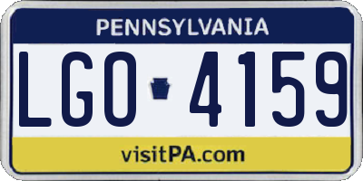 PA license plate LGO4159