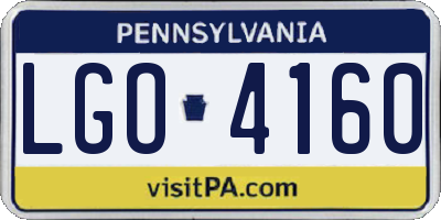 PA license plate LGO4160