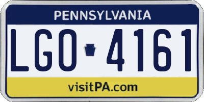 PA license plate LGO4161