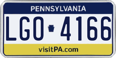 PA license plate LGO4166