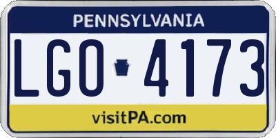 PA license plate LGO4173