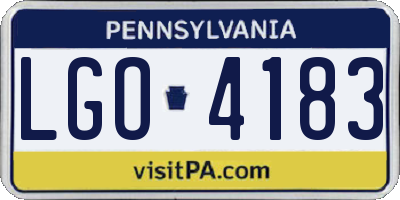 PA license plate LGO4183