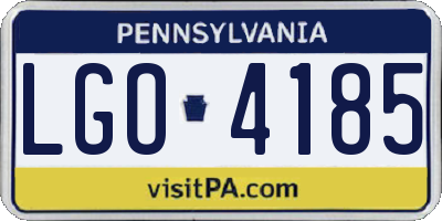 PA license plate LGO4185