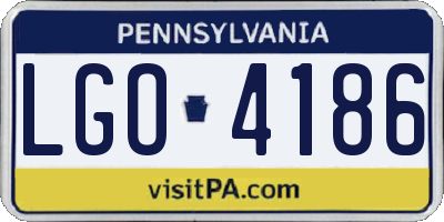 PA license plate LGO4186