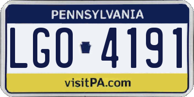 PA license plate LGO4191