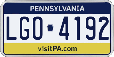 PA license plate LGO4192