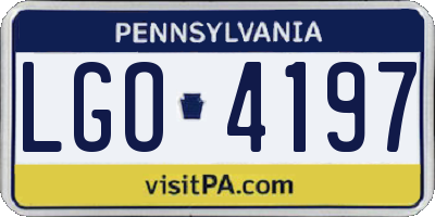 PA license plate LGO4197