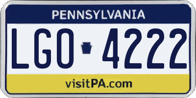 PA license plate LGO4222