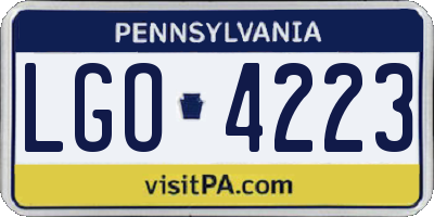 PA license plate LGO4223