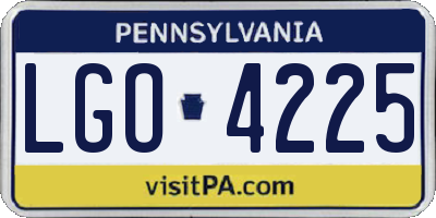 PA license plate LGO4225
