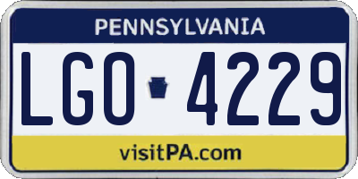 PA license plate LGO4229