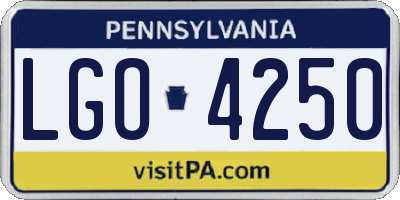 PA license plate LGO4250