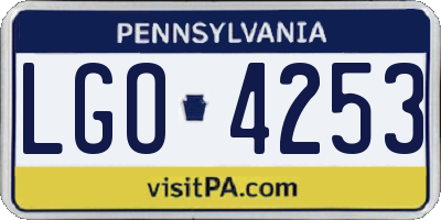 PA license plate LGO4253