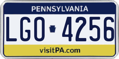 PA license plate LGO4256
