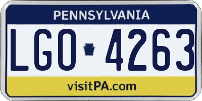 PA license plate LGO4263