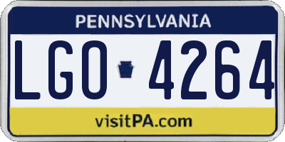 PA license plate LGO4264