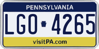 PA license plate LGO4265