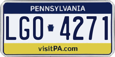 PA license plate LGO4271