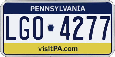 PA license plate LGO4277
