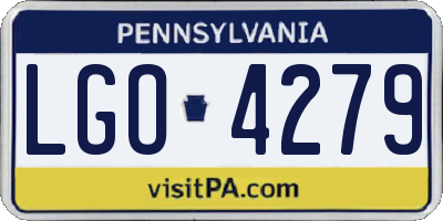 PA license plate LGO4279