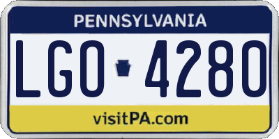 PA license plate LGO4280