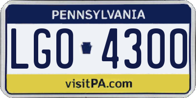 PA license plate LGO4300